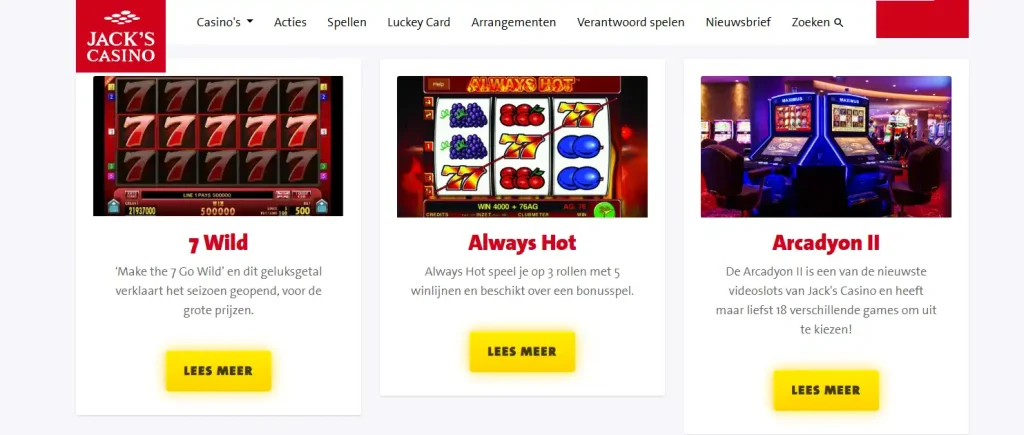 Actuele officiële spellenfilter voor Jack